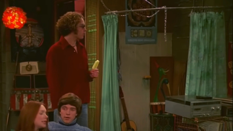 Danny Masterson with shower curtain