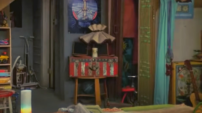 Lamp sitting on chest