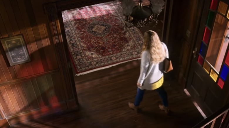 red vintage rug on floor 