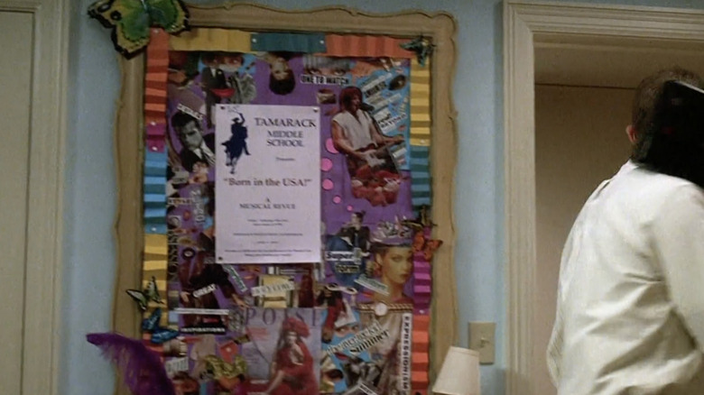 Bulletin board with announcements on it 