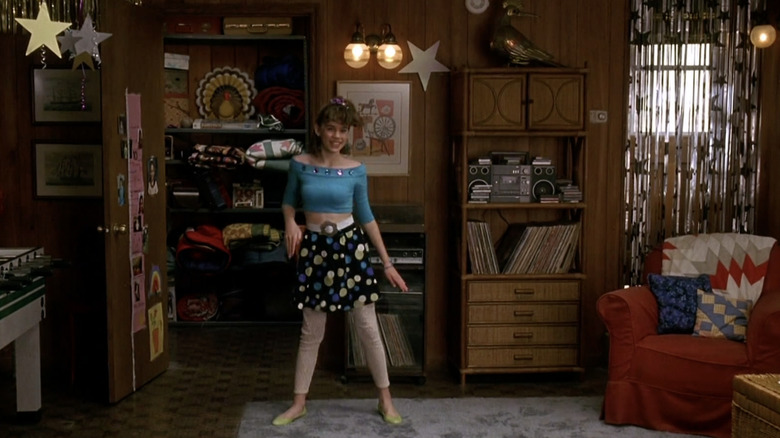 Wood paneled retro basement 
