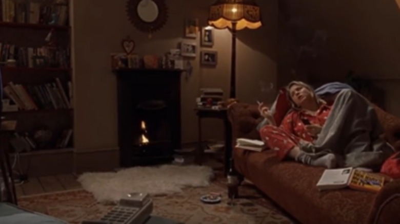 Bridget Jones on sofa living room 