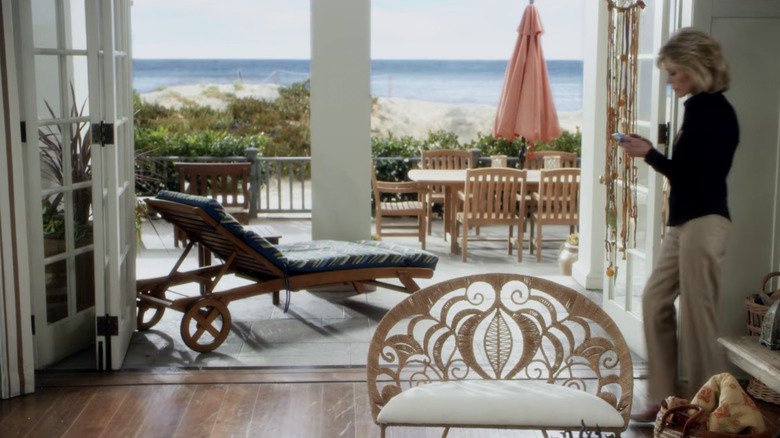 French doors with beach view