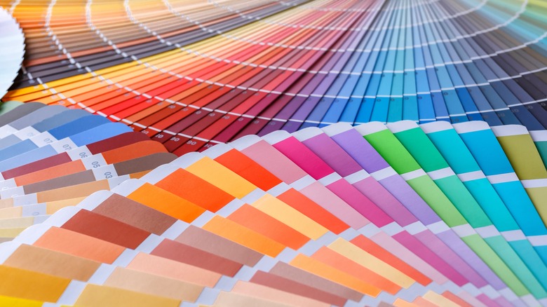 Painting color wheel fanned out