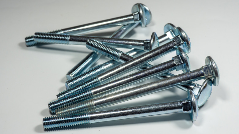 Carriage bolts with their typical domed head