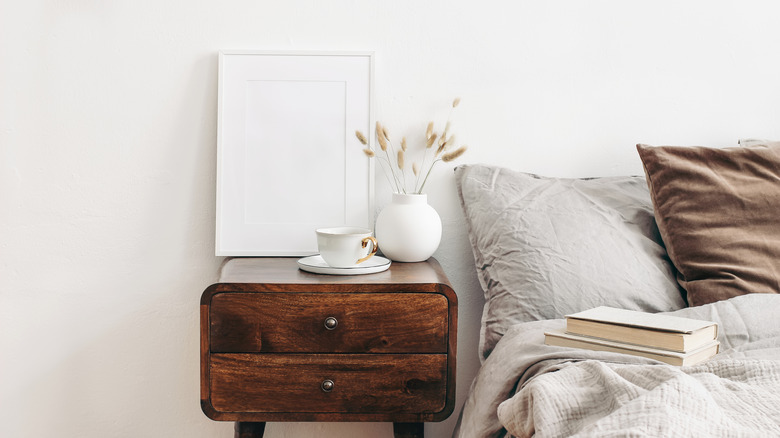 Dark mid-century nightstand