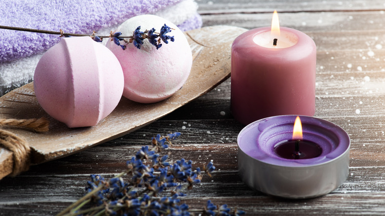 Bath bombs and candles