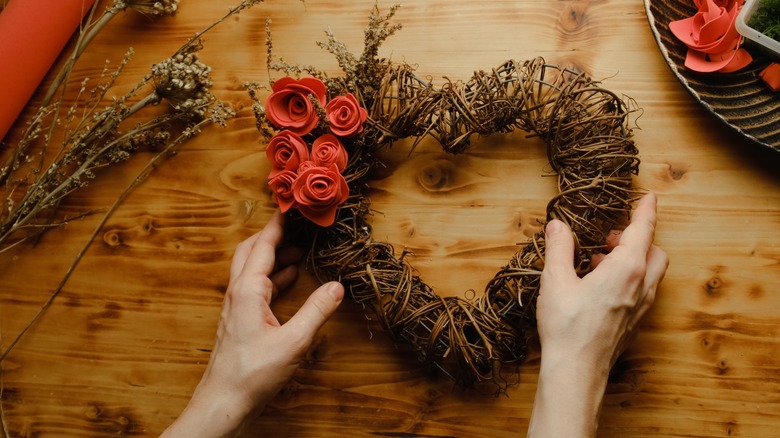 Heart wreath with twigs