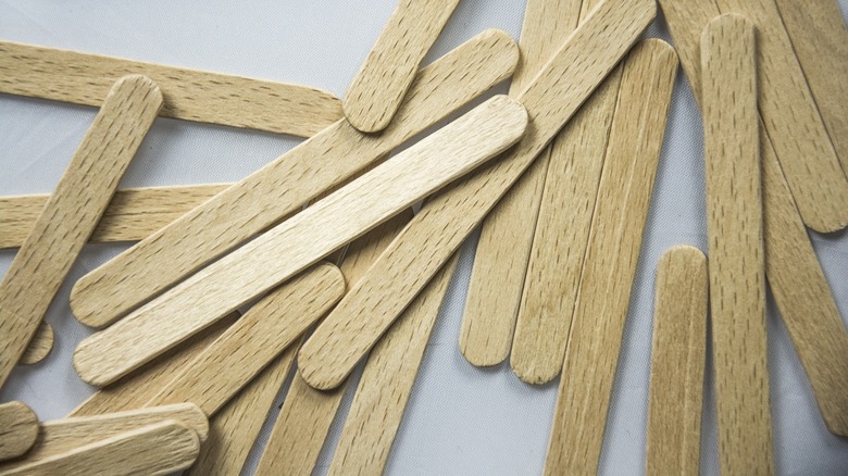 popsicle sticks in a group