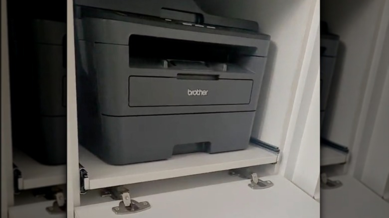 DIY pull-out shelf for printer