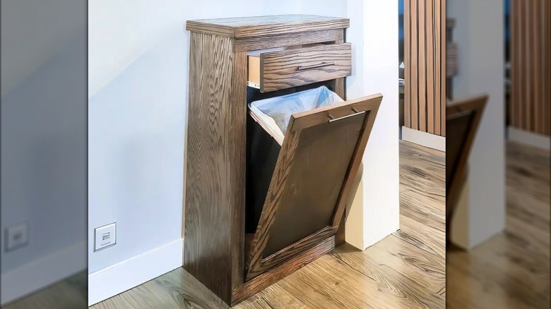 tilt out trash cabinet