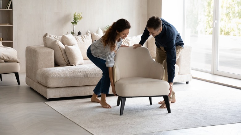 Rearranging living room furniture