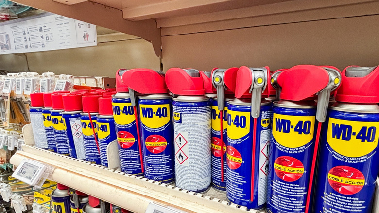 The grocery aisle full of WD-40 cans