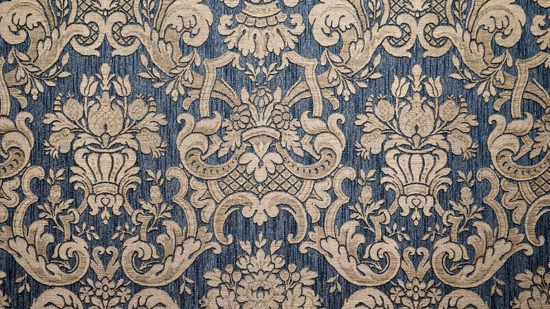 textured wallpaper with gold and blue