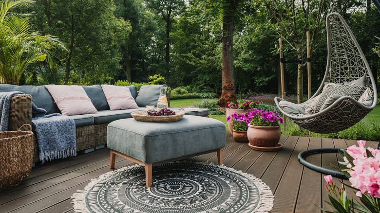 Outdoor furniture on patio