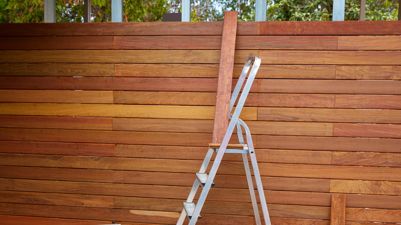 A setup that shows that someone is building a fence