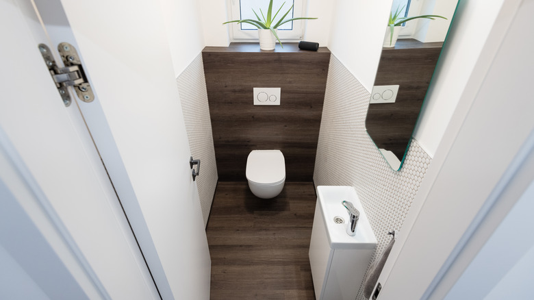 White tiny bathroom