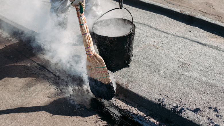 bubbling hot tar roof