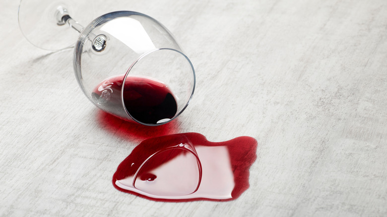 Spilled wine wood floors