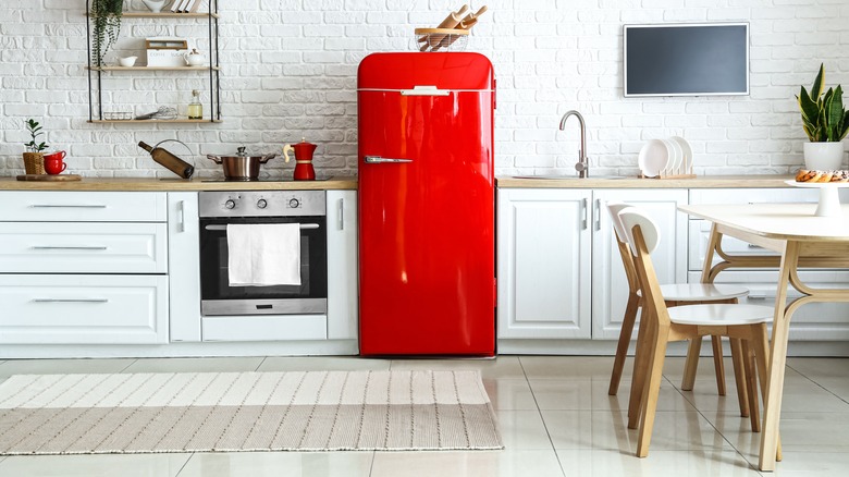 White one-wall kitchen