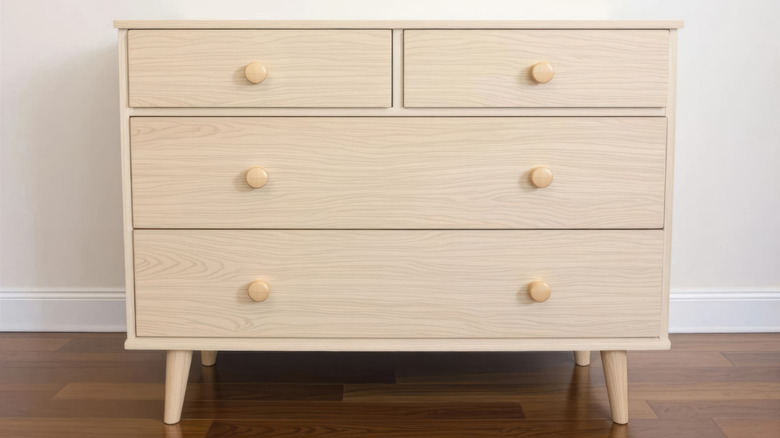 Pale, wood dresser