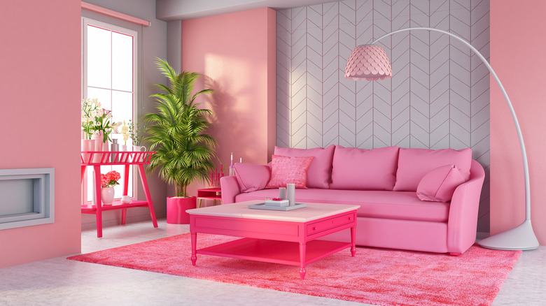 pink living room