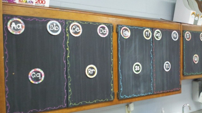 cabinet doors using chalkboard material