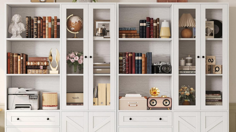 open shelving with some drawers