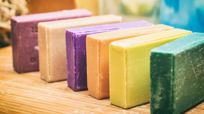 colorful bars of soap 