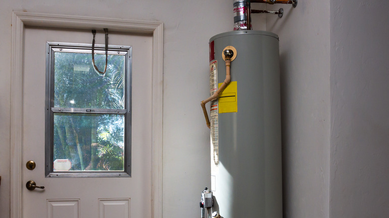 Water heater by door