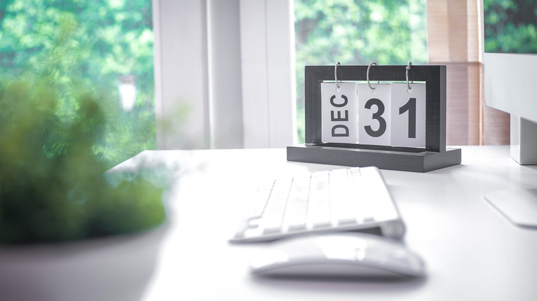 calendar on a desk