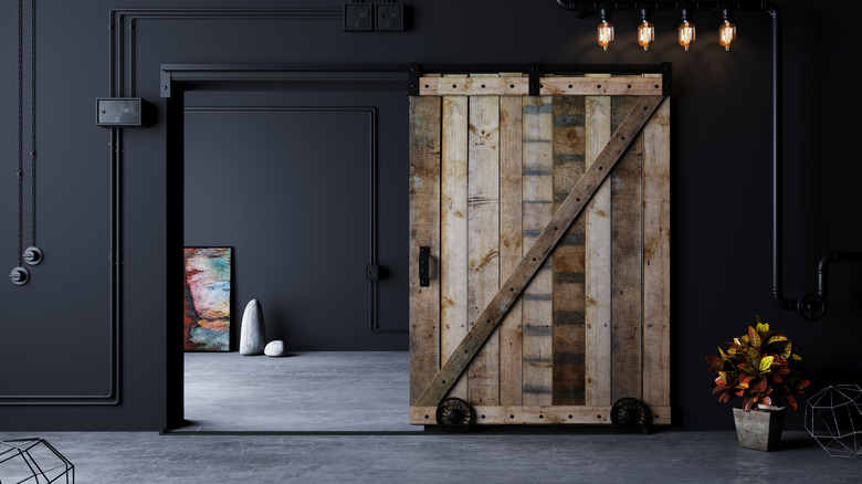 barn door in modern loft