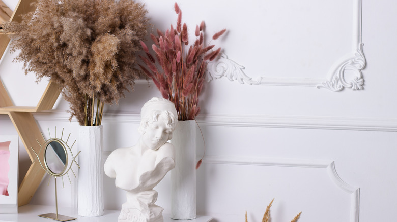 shelf with marble bust