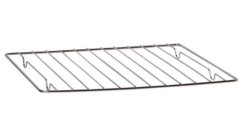steel grid on white background