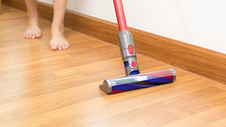 Vacuuming hardwood floors