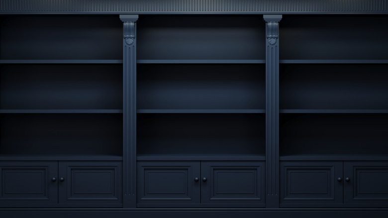 Dark navy blue shelves