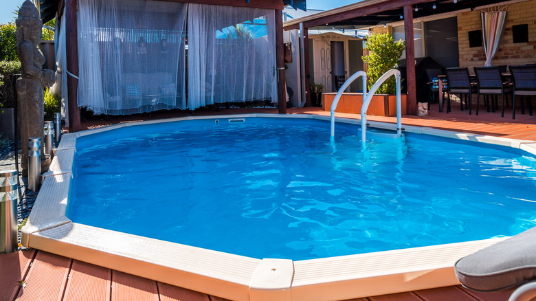 above ground pool and deck surround