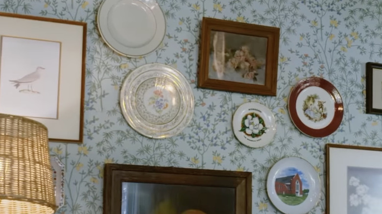 A decorative plate wall designed by HGTV's Erin Napier