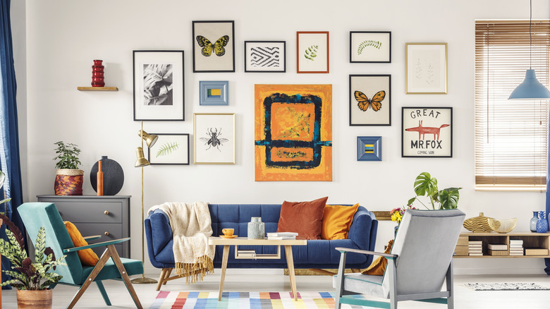 gallery wall in living room