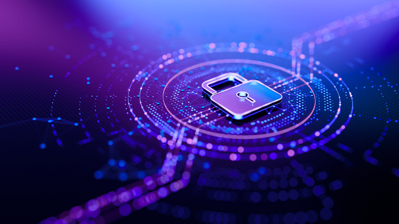 Data protection graphic represented by a lock