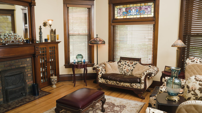 An old-style living room looking dated