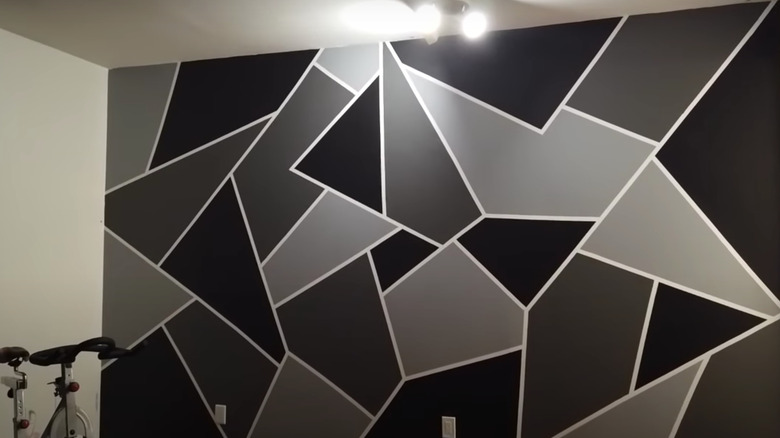 Black and gray geometric wall