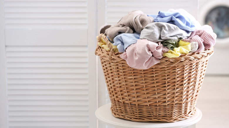 a basket of clean laundry