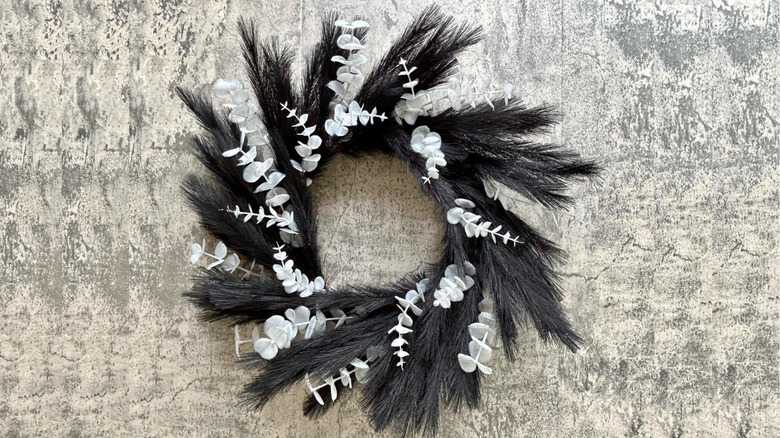 black pampas grass wreath
