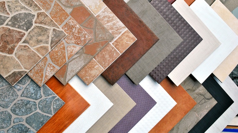 colored and textured tile samples