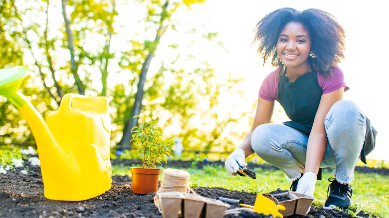 Woman gardening