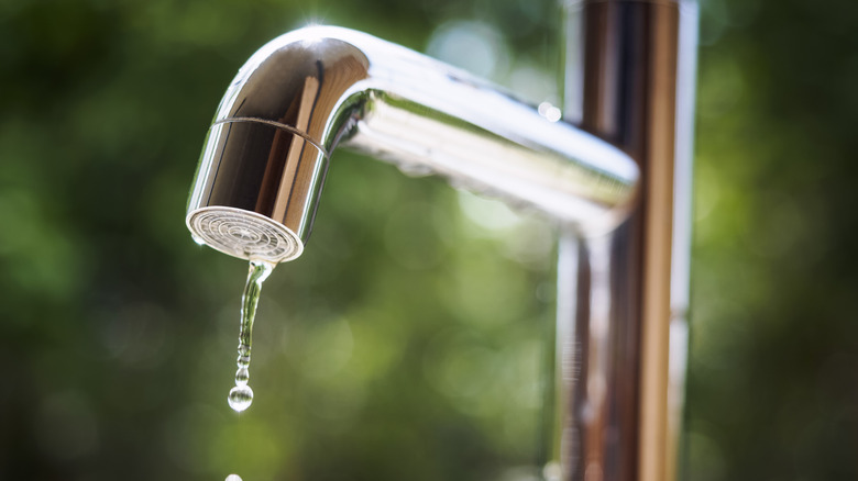 Faucet with water dripping