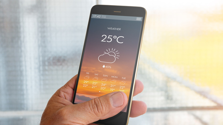 weather app on smart phone