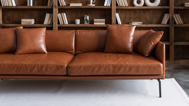 brown leather couch