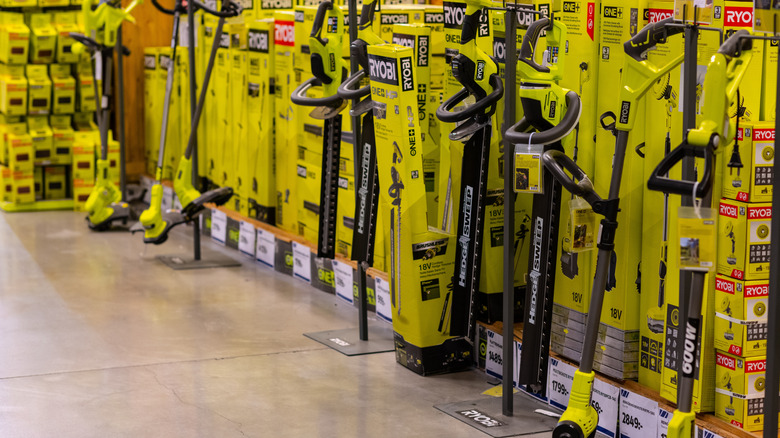 Ryobi string trimmer in a store